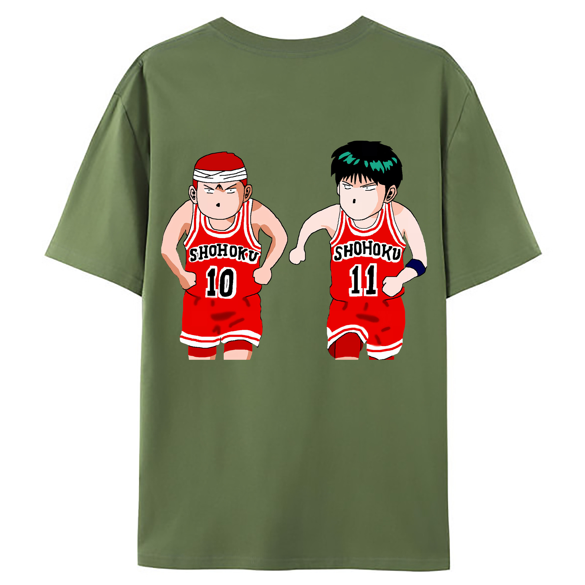 （画像用） SLAM DUNK／スラムダンク 綿100％ メンズ半袖Tシャツ（バックプリント） 通気性